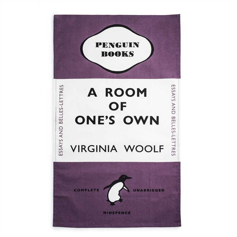 A ROOM OF ONES OWN TEA TOWEL PURPLE