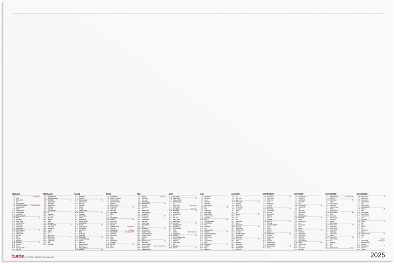 Kalender 2025 Skrivunderlägg Elegant